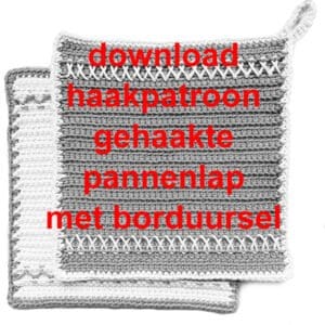 Gehaakte pannenlap met borduursel (download)