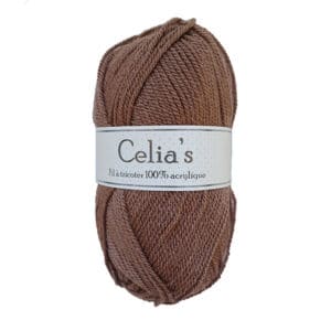 Celia's donkerbruin 100% acryl breigaren